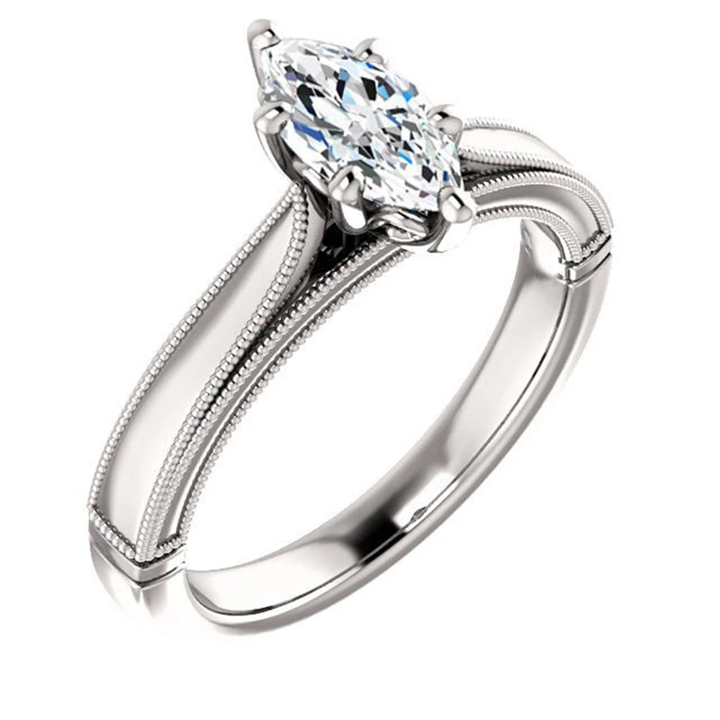 Big Eye Zircon Ring Silve Plated Fashion Chain Female Wedding Bride Finger Rings Women Jewelry Lovers Gifts Accessories | Украшения и