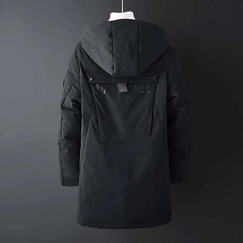 Winter Thicken Down Jacket for Men Hooded Down Coat Warm Outwear Mid-long Regular Top Waterproof Outerwear Parka