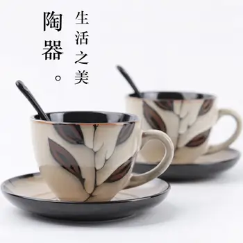 

European Simple Ceramic Coffee Cup High Quality Office Afternoon Tea Cups Tazzine Caffe Home Milk Cup and Saucer Set New MM60BYD