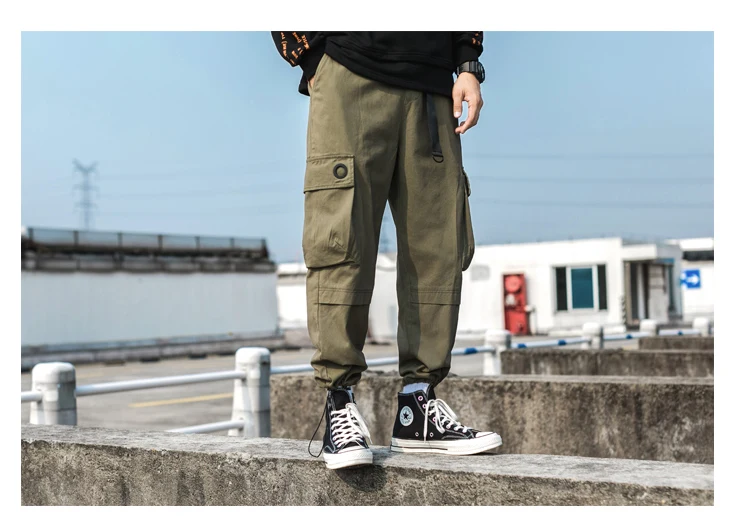 Men Hip Hop Cargo Pants Man Japanese Streetwear Joggers Pants Men Designer Harem Pants Y1985