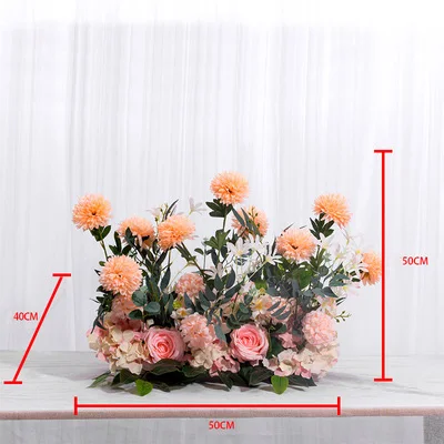 50cm length 04 Свадебный дорожный свинец искусственные Искусственные цветы ряд арки цветок украшение Цветочная композиция домашний цветочный фон Настенный декор - Цвет: 50cm length 04