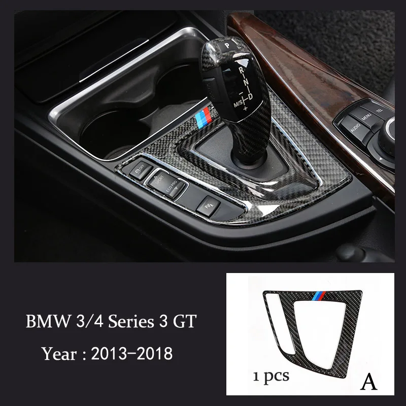 Панель переключения передачи из углеродного волокна рамка CD панель свет для чтения накладка наклейка для BMW 3 4 серии 3GT F30 320LI - Название цвета: A Type
