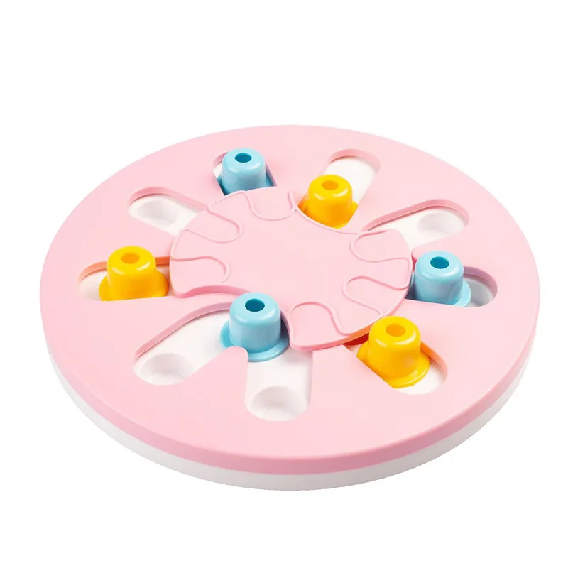 Pink Pet медленная пищевая чаша утечка обучающая головоломка собака игрушка игровая доска укуса-стойкий артефакт веселье сокровищница игрушка для домашних животных - Цвет: Pink