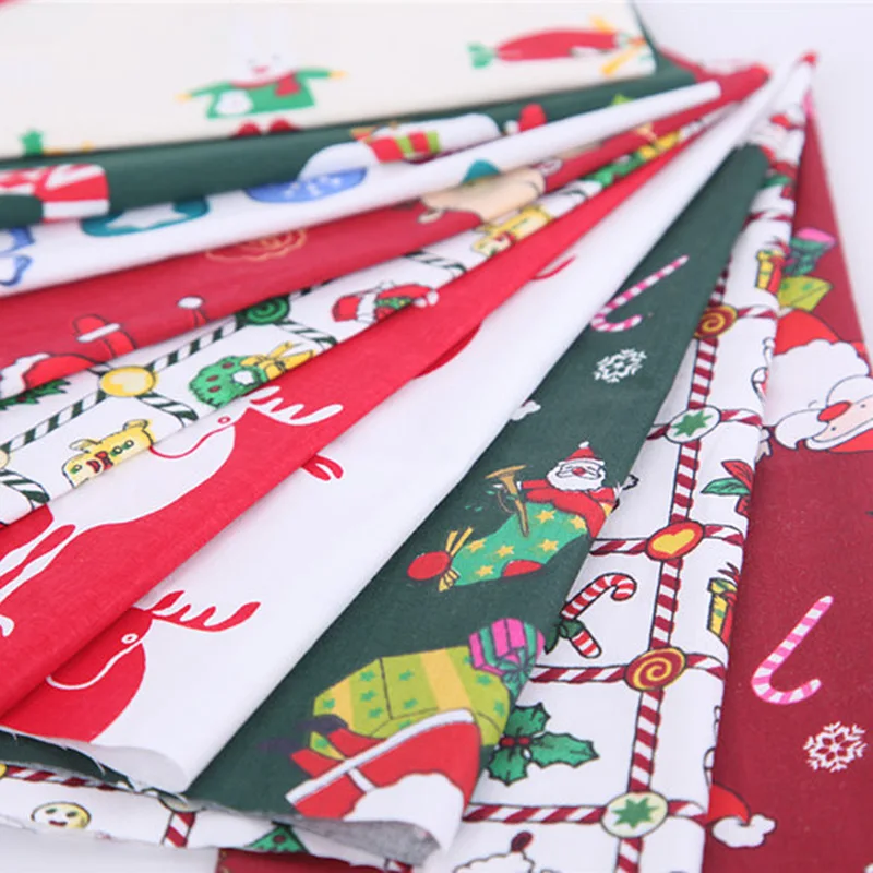 Она любит рождественскую елку Санта Клаус серии печатных хлопчатобумажная ткань ручной работы Лоскутная Ткань Diy Швейные материалы