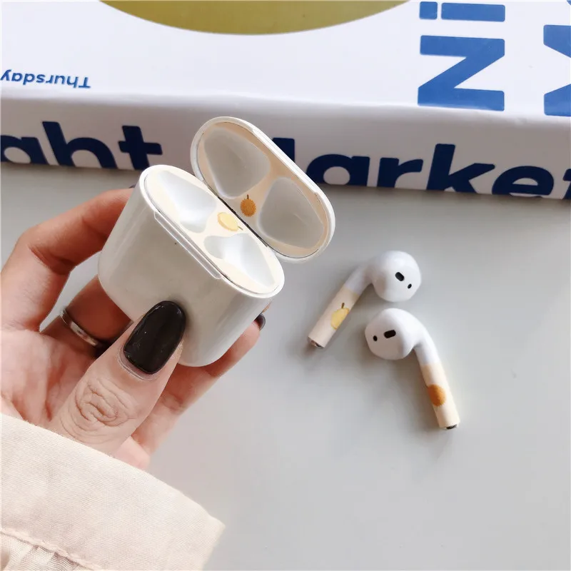 Милые защита для кожи Стикеры s для Airpods Стикеры защита от пыли Стикеры для Apple Ipad Air стручки 2 кожи 에어팟케이스 чехол для наушников - Цвет: as the picture shown