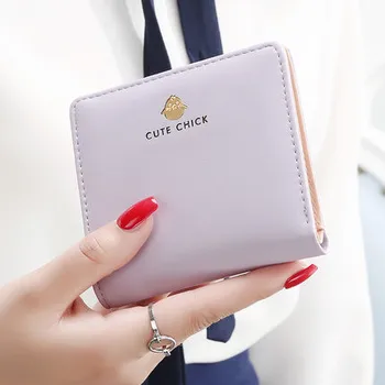 

Women wallet pu leather Fashion simple Thin section fold female wallet mini Women's purses Coin Purse Ladies clutches