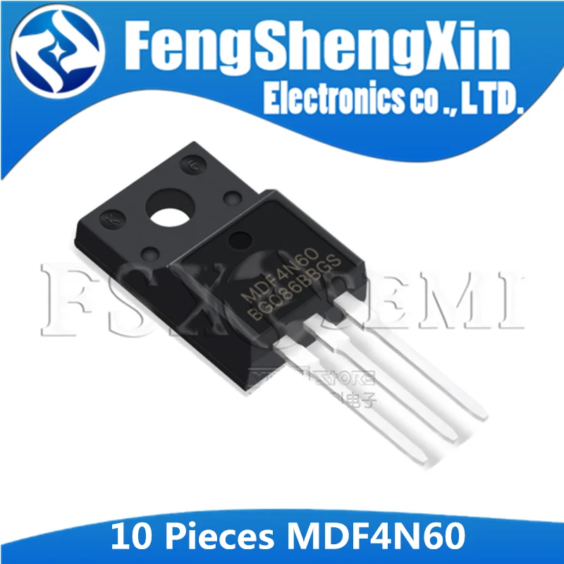 10pcs MDF4N60 TO 220F 4N60 TO220F TO220 600V 4A POWER MOSFET|Интегральные схемы| |