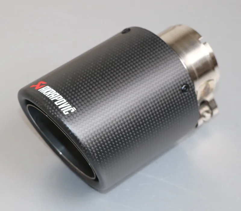 Akrapovic гладкое переплетение матовая углеродная выхлопная система автомобиля глушитель Гладкий наконечник хвостовые трубы универсальные прямые серебряные из нержавеющей стали