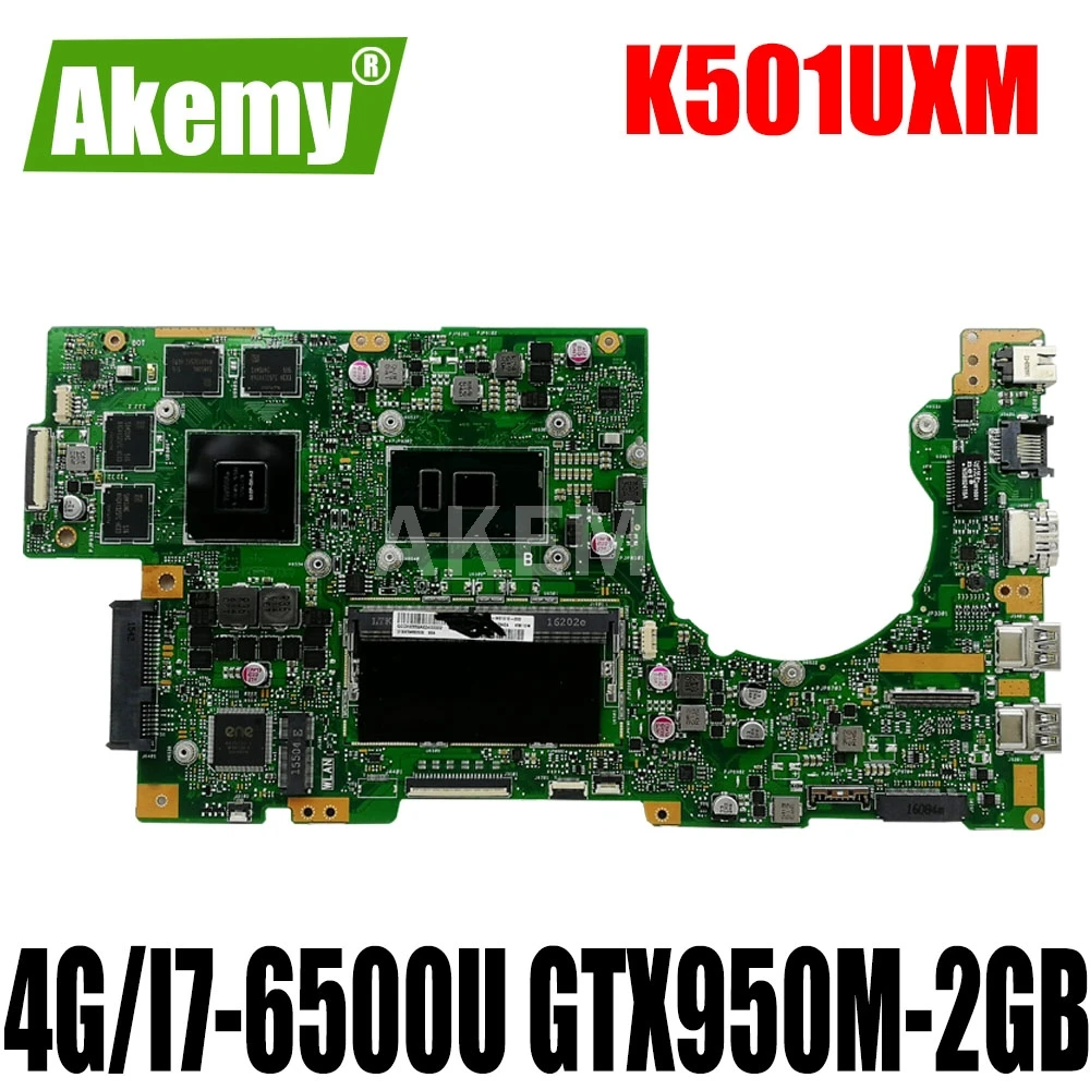 Akemy Новинка! K501UXM материнская плата для ноутбука For Asus K501UW K501UQ оригинальная DDR4 4G-RAM