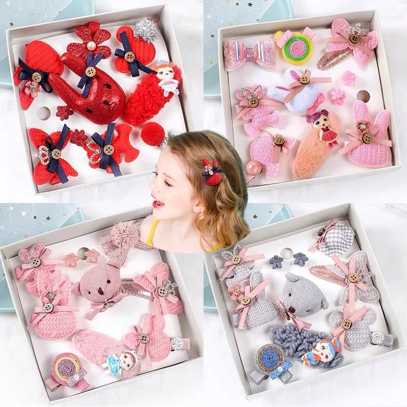 Детские милые аксессуары для волос 10 шт./коркоркор. детские заколки из ткани с