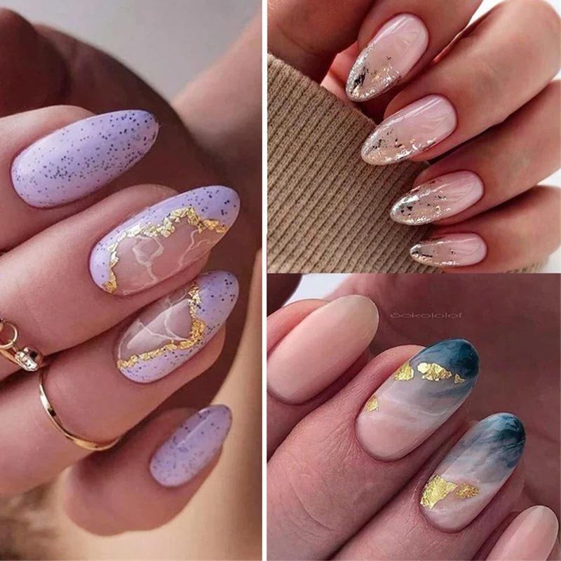 1 Box Silver Irregular Aluminum Foil Colorful Paper Nail Art Sticker 3D Glitter DIY Manicure UV Gel Polish Nail Decoration Tools nail glitter nail decoration nail decorations
