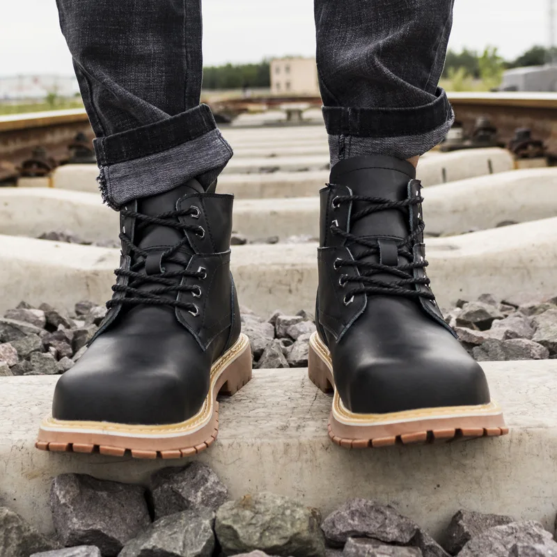 Work Martin Boots For Men Anti-smashing Steel Toe Cap Safety Shoes Indestructible Work Shoes Boots Men's outdoor work shoes