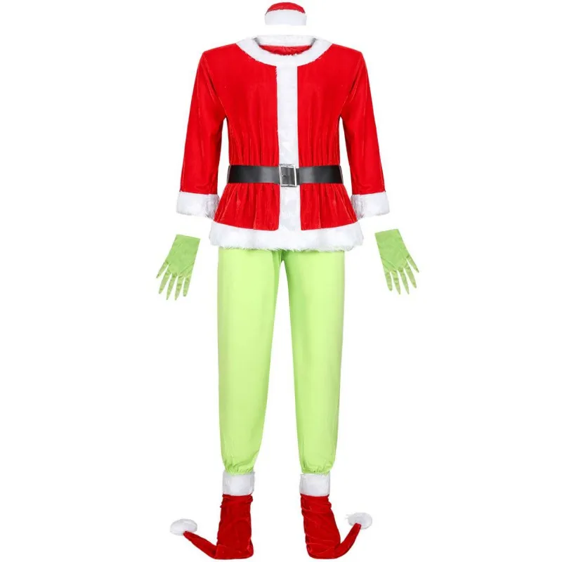 Рождественская одежда, маска, забавная одежда Санты, маска Санта-Клауса, костюм, сделай сам, полностью закрытые Вечерние Маски, рождественские украшения - Цвет: M size