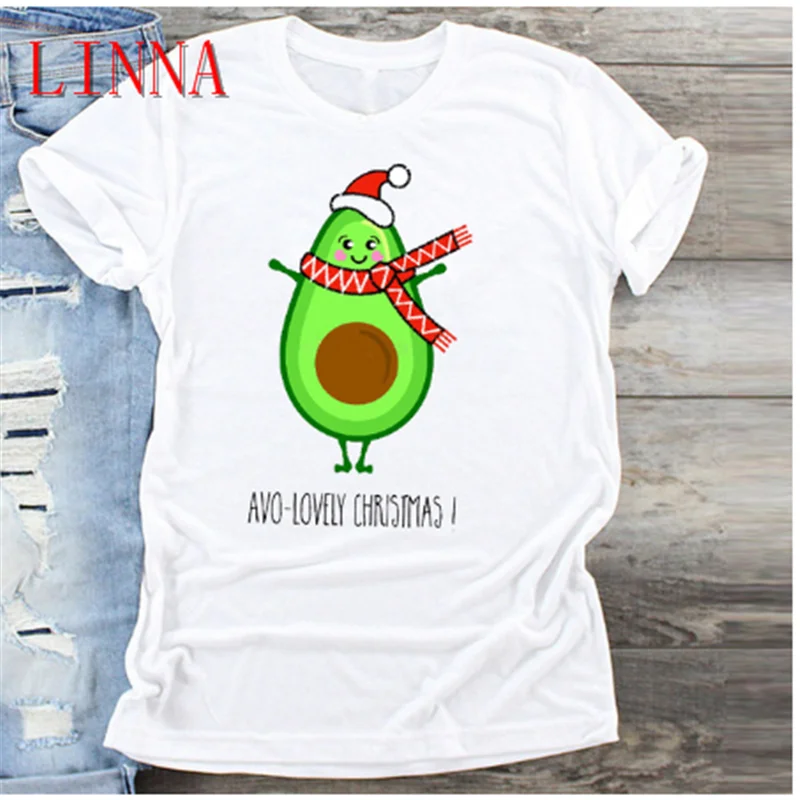 Женская модная футболка с новогодним принтом Рождественская графическим Tumblr