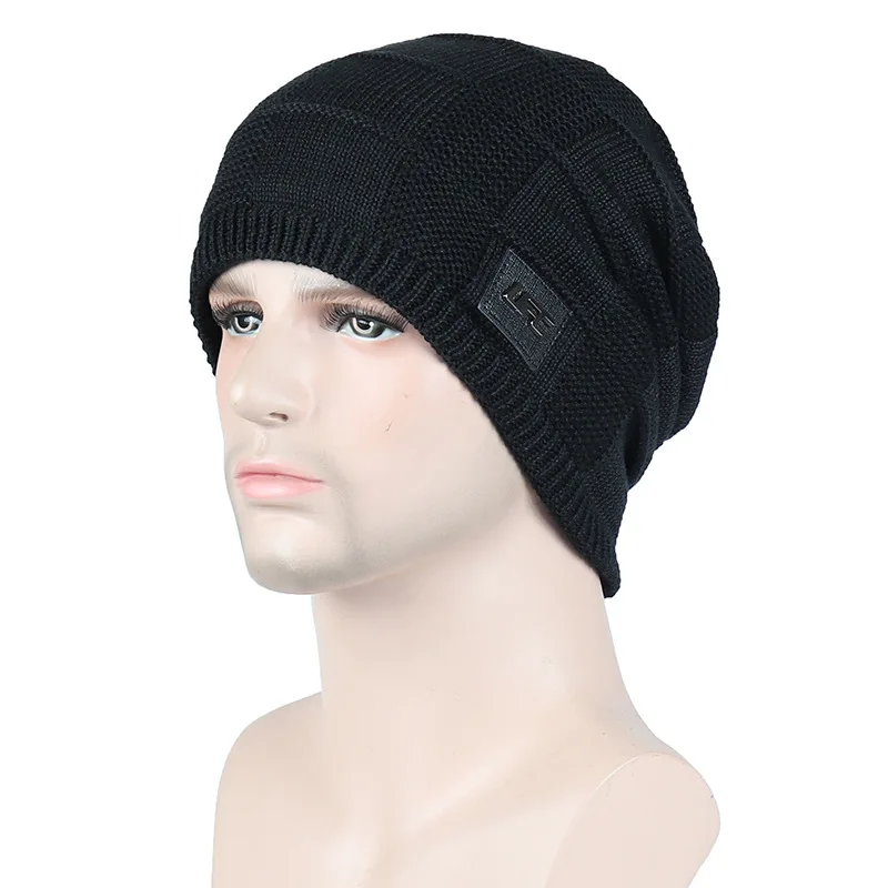 Letter Printed Skullies Beanies Men Knitted Winter Hats For Men Women Caps Beanie Plus Velvet Thick Warm Bonnet Men's Winter Cap - 2