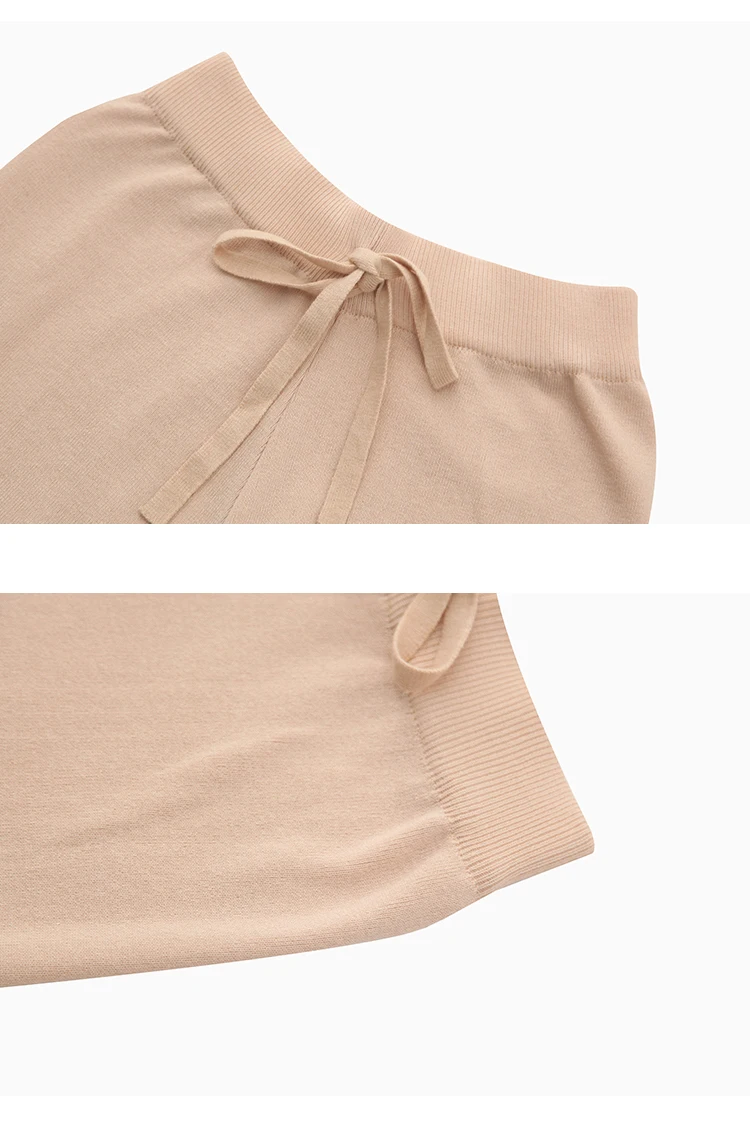 Jielur осень Pantalones Mujer Cintura Alta НОВЫЕ шикарные обтягивающие свободные трикотажные джоггеры женские широкие черные Простые штаны