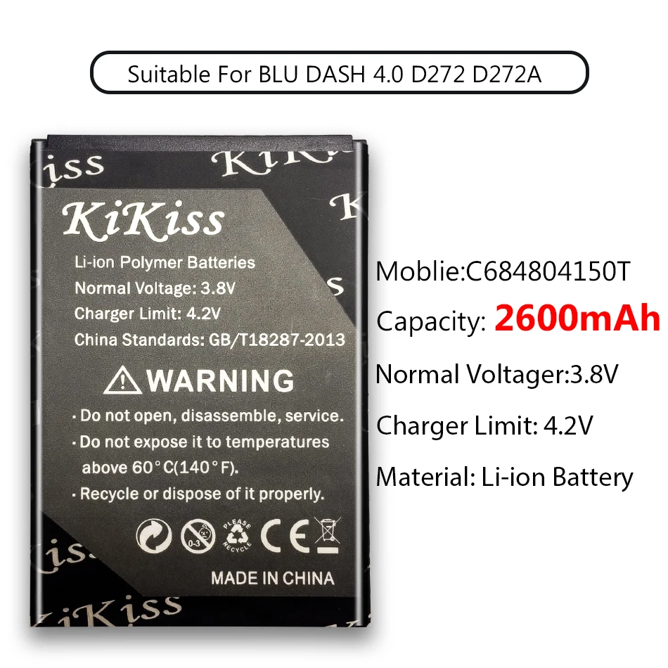 C684804150T 2600 мАч для BLU DASH 4,0 D272 D272A батарея для смартфона большая мощность 2600 мАч