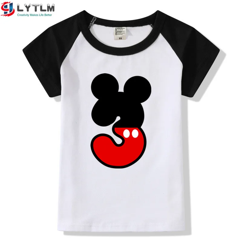 LYTLM 3rd Birthday Outift футболка с рисунком для маленьких мальчиков с днем рождения, костюмы для мальчика, футболка для малышей, милые футболки для маленьких мальчиков - Цвет: DX Raglan Black