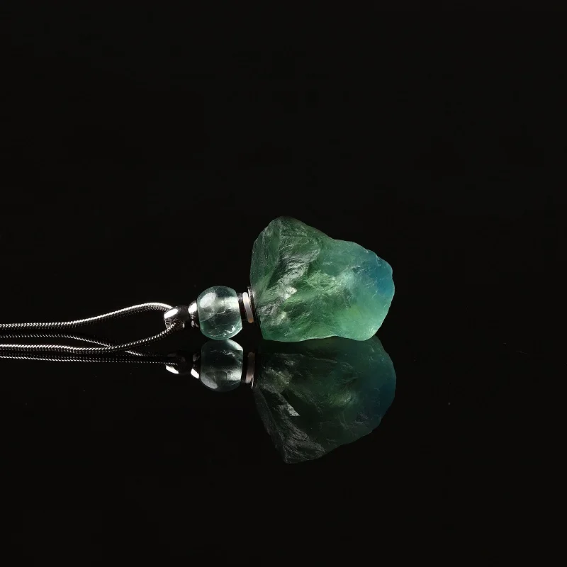 fluorite 1 шт. натуральный кристально чистый кварц диффузор розовый кварц Подвеска в виде бутылочки парфюма кварц минеральные ювелирные изделия пара украшения DIY подарок - Цвет: fluorite
