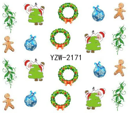 Наклейки для ногтей в японском стиле, водяные наклейки, зимние, рождественские, AliExpress, EBay,, Yzw2164