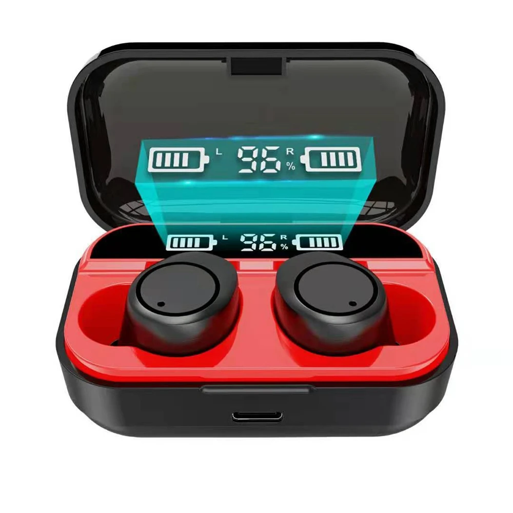 OLLIVAN TWS мини в ухо наушник с Bluetooth цифровой дисплей беспроводные наушники спортивные наушники HiFi стерео с зарядным чехол