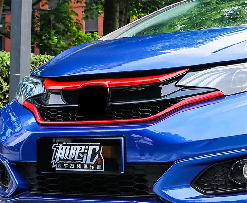 CEYUSOT Решетка переднего бампера гоночные грили для Honda Fit Jazz декоративная крышка бампер сетчатая крышка решетка отделка полосы GK5