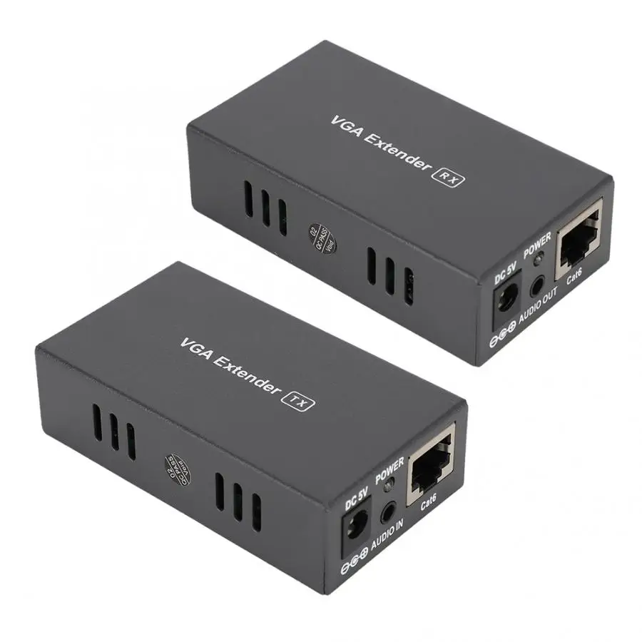 VT219 IEEE 568B 100 метров HD видео аудио сигналы передача VGA удлинитель 110-240 в VGA адаптер
