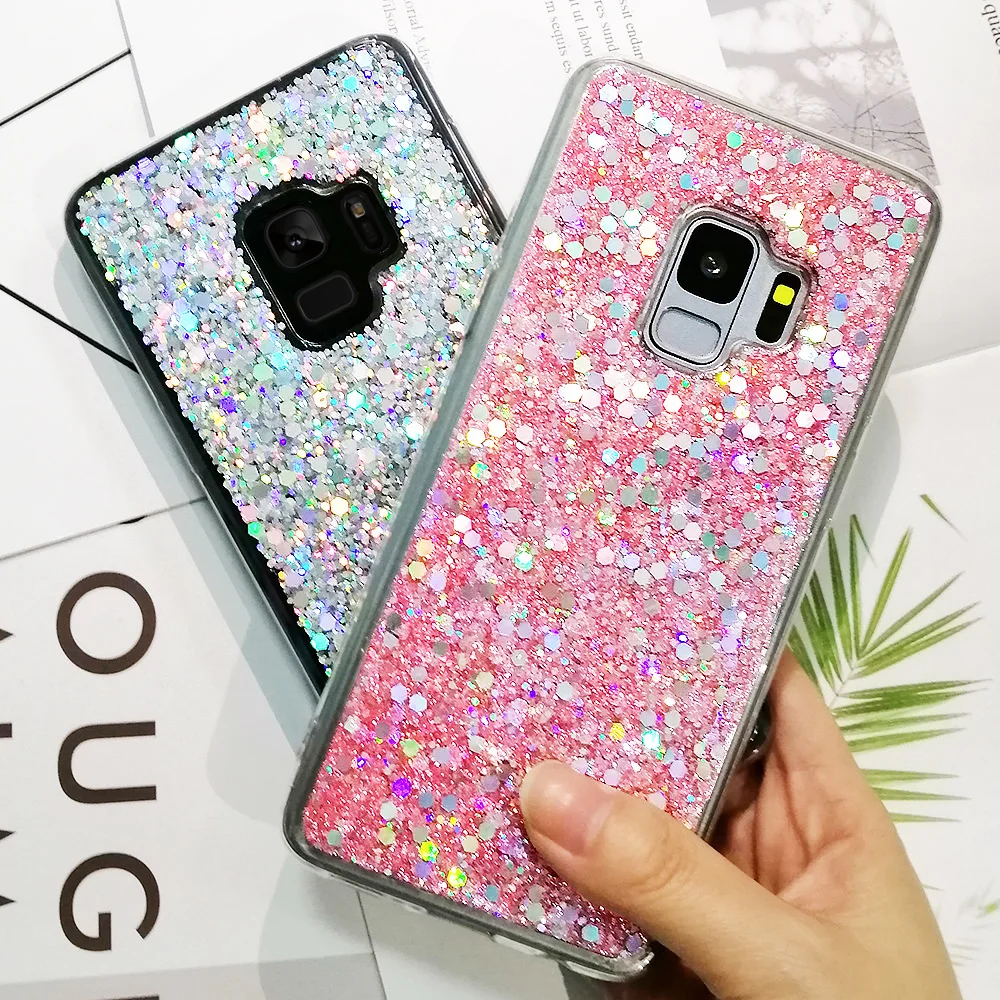 Комбинированный Блестящий Ударопрочный Мягкий чехол для телефона Samsung S6 edge S5 Neo
