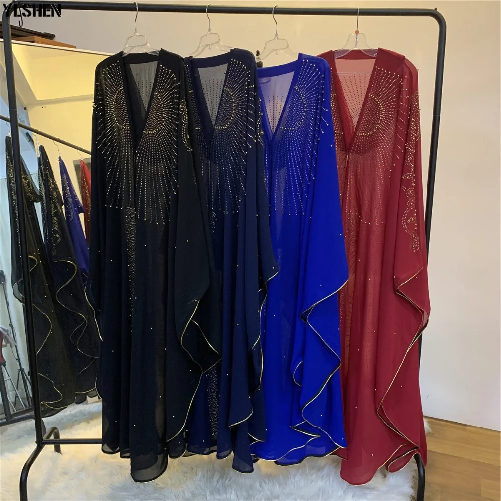 African Dresses for Women Clothes Muslim Dress Plus Size Dashiki Diamond African Dress Hijab Abayas Dubai Robe Africa Clothing 04