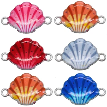 

5pcs bohemian style marine life colorful shell connector making bracelet jewelry FindingsDIY accessories wholesale