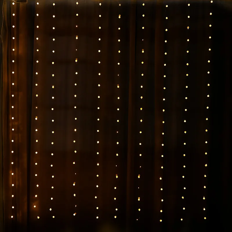 3x3m300led стеклянные бусины Медные провода с подсветкой USB строка Феи огней гирлянды Свадебная вечеринка занавес садовые украшения