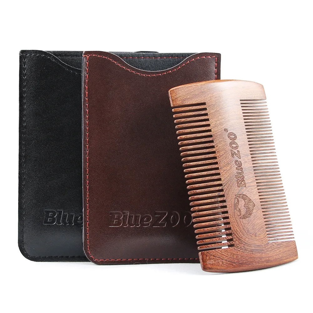 

High-grade black gold sandalwood double-sided beard comb beard portable comb care products antistatic