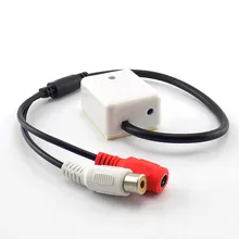 DC 9 V-12 V микрофон Звуковой Монитор аудио звукосниматель прослушивание мониторинг гнездовая контакт-деталь RCA для CCTV; аудио камера безопасности L19