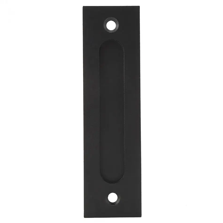 Black Heavy Duty vintage Carbon Steel Sliding Barn Door Closet Pull Handle Wooden Gate Hardware Set For 35~45mm Thickness Door