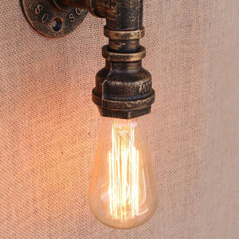 LED Лофт Промышленные Настенные светильники железная ржавчина водопровод Ретро