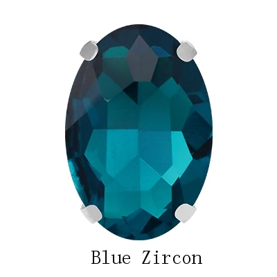 Blue Zircon Красивые причудливые синие овальные K9 стеклянные стразы Vogue стеклянные стразы кристалл с медными когтями для нашивки на одежду авторские сумки платье - Цвет: Blue Zircon