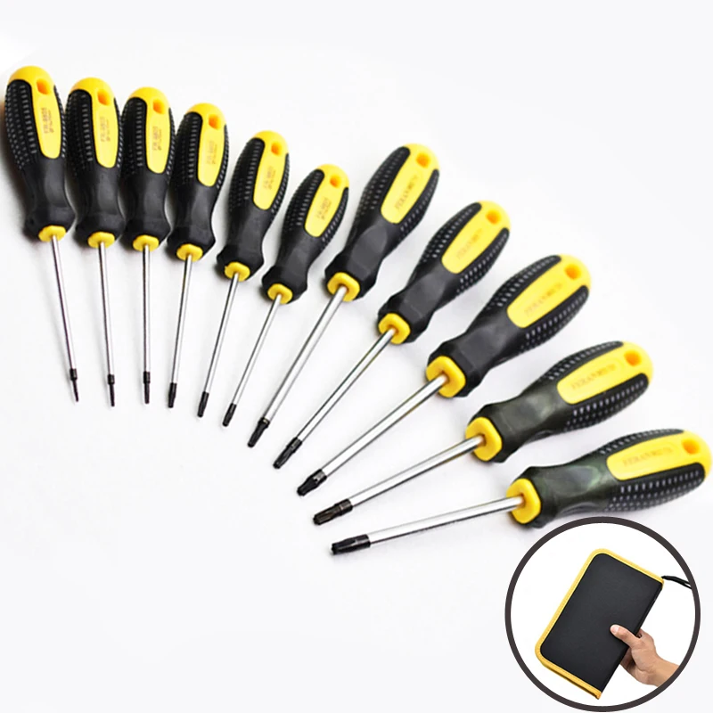 

11pcs/set T5-T30 Torx Screwdrivers CR-V Plum Screw Driver Magnetic Screwdriver Set Bolt Driver Screw-driving Tools