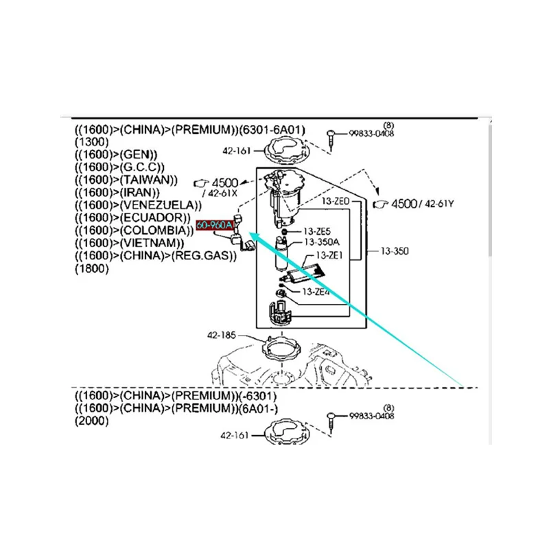 Автомобильный топливный поплавок для Mazda 323 family protege BJ 1998-2003 Mazda Premacy 1999-2004
