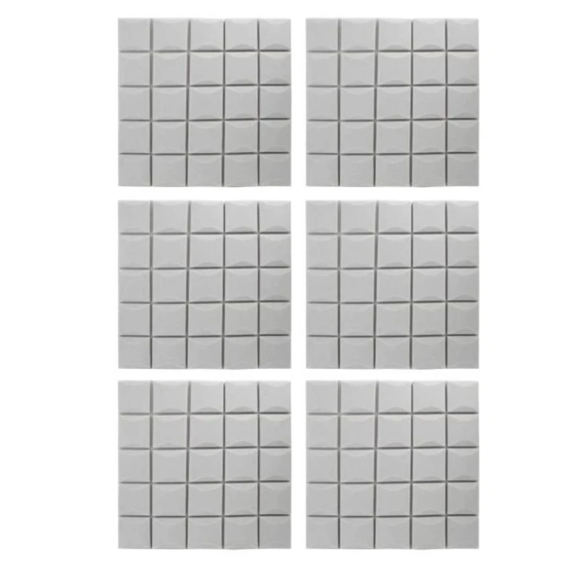 6 Pcs Mushroom Soundproof Foam Sound-Absorbing Cotton Acoustic Panels Studio Soundproofing Wedges Tiles 50X50X3cm Promotion |