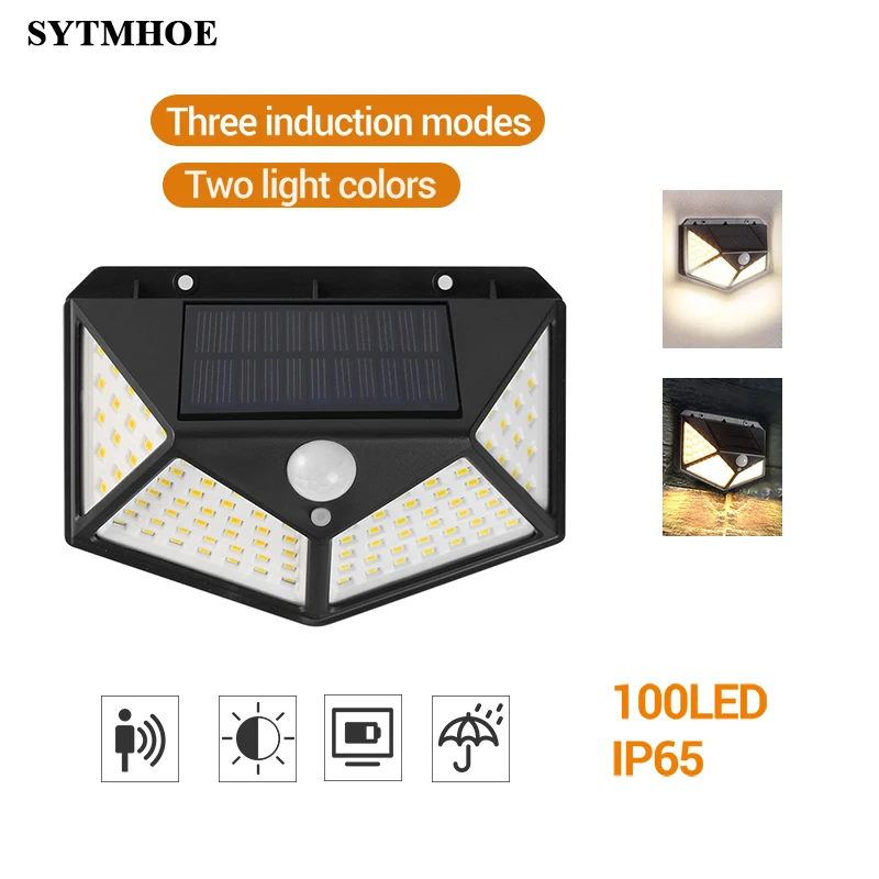 Outdoor Waterproof Solar Wall Light With Motion Sensor 2 pcs /lot Garden Path ABS PIR 3 Modes Outside Mounted Lights | Освещение