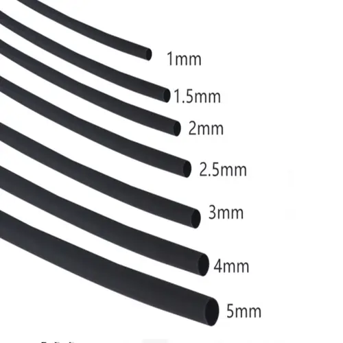 5 METER/LOT BLACK 1mm 1.5mm 2mm 2.5mm 3mm 3.5mm 4mm 5mm 6mm Heat Shrink Tubing Tube - Image 3