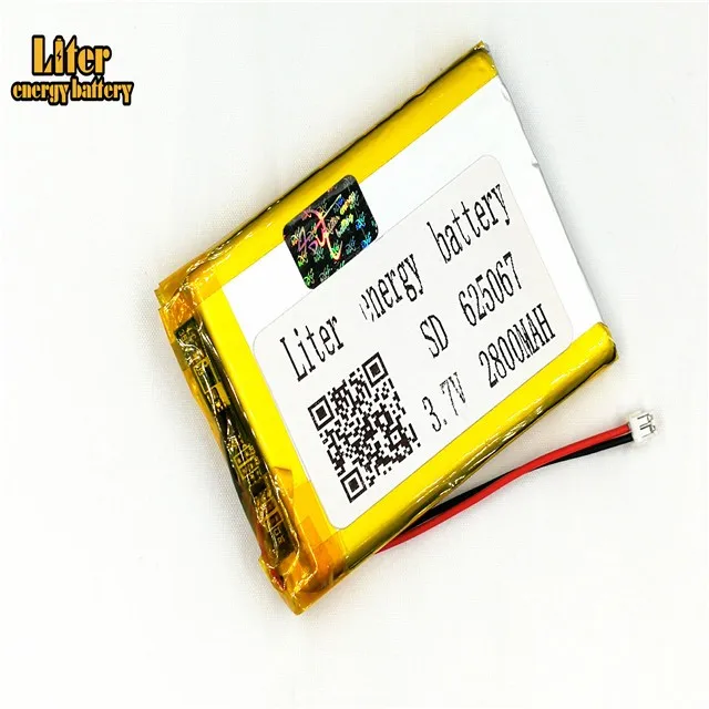 1,5 мм 2pin разъем 625067 2800mah 3,7 V литий-полимерный аккумулятор для электронных книг карманный персональный компьютер с GPS автомобильный рекордер