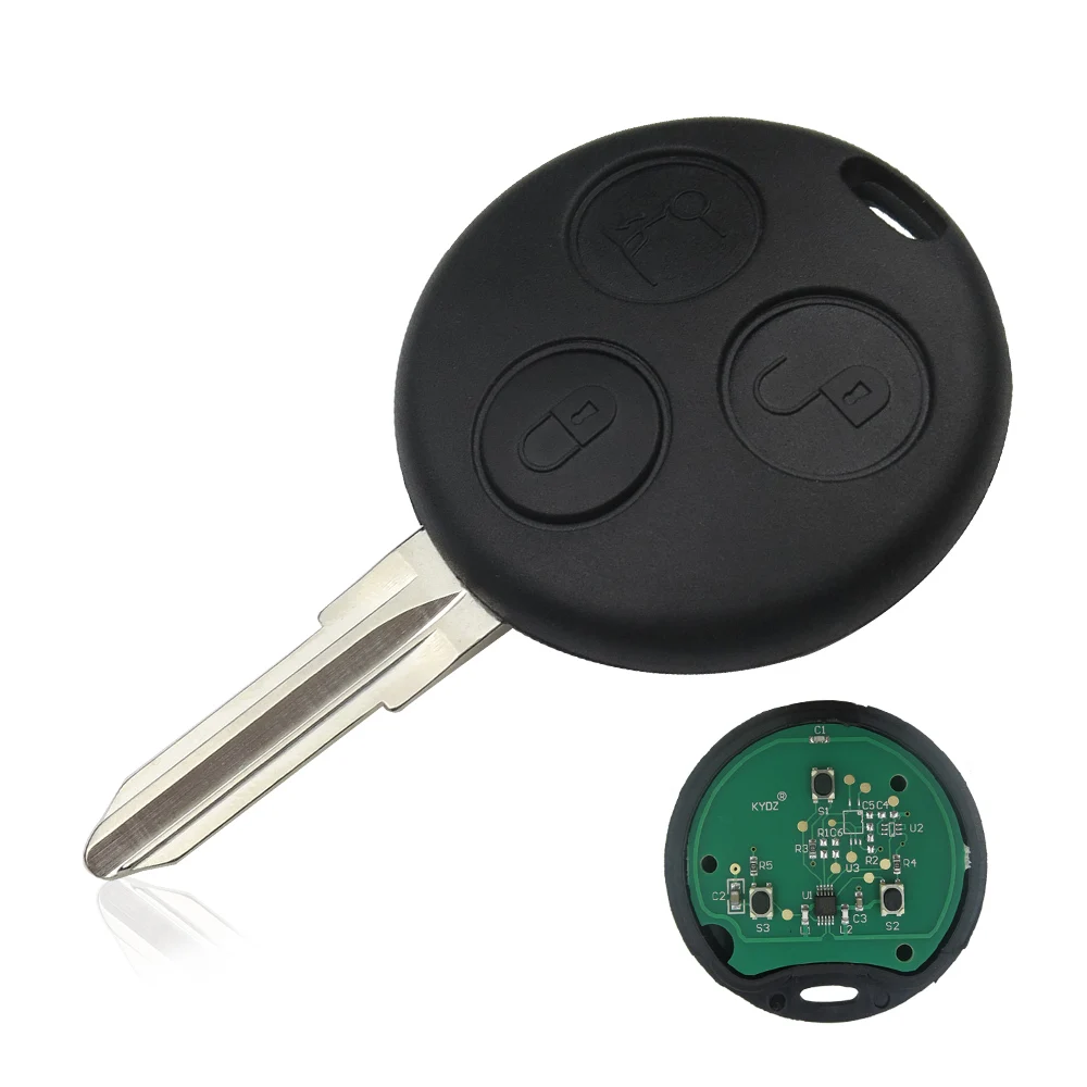 OkeyTech дистанционный ключ для Mercedes Benz Smart Fortwo 450 451 454 Roadster Forfour Автомобильный ключ отправить силиконовый чехол 433 МГц 3 кнопки - Количество кнопок: remote key