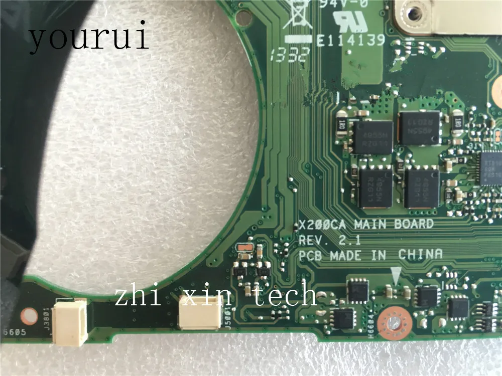 yourui High quality For ASUS X200CA Laptop motherboard REV 2.1 with 1007u CPU 4GB RAM DDR3 Tested w