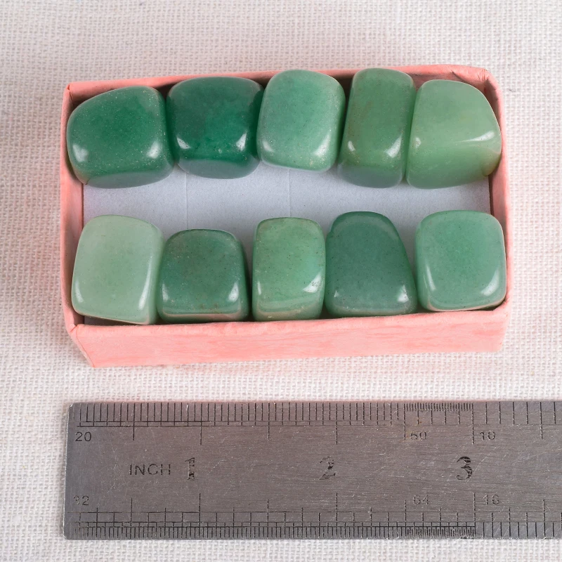 12-15 MM Natural Tumbled Stone Green Aventurine Mineral Irregular Hand Polishing Bead Specimen Kids Garden Home Decor Chakra Set