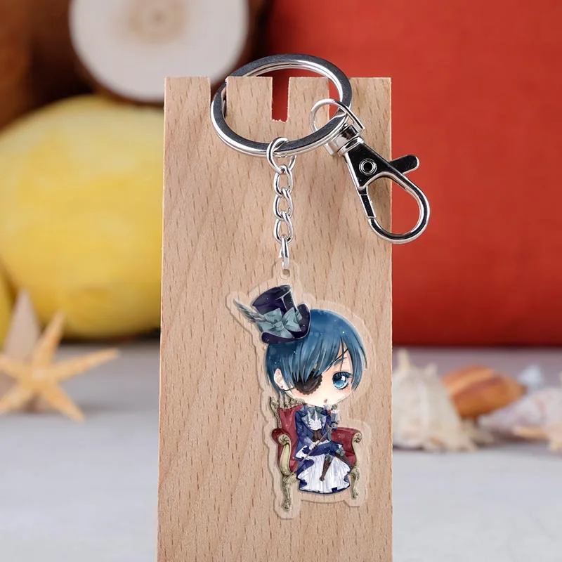 

Kuroshitsuji Black Butler anime Acrylic keychain Pendant Keyring Cosplay surrounding key chains ornament Gift 2019 Fashion