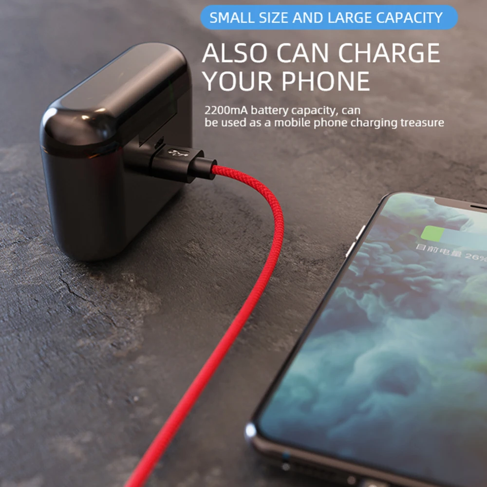 TWS Bluetooth 5 0 Earphone Stereo Wireless Earbus Mini Sport Earphones Handsfree Gaming Headset with Mic Charging Box for Phone