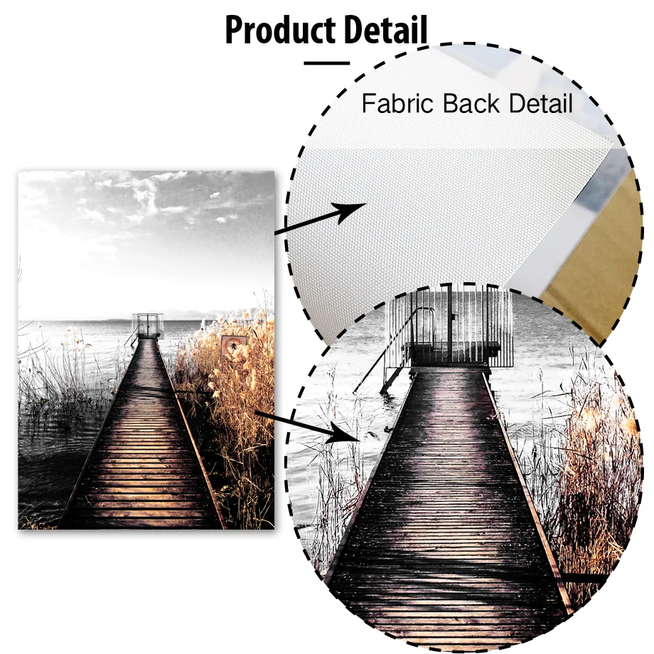Bridge Forest Snow Mountain River Lake Wall Art Print Canvas Painting Nordic Posters And Prints Wall Pictures For Living Room