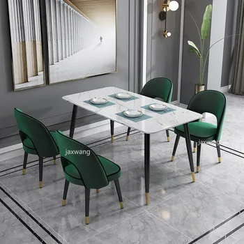 

Nordic Style Velvet Stool Living Room Chair Cafe Light Luxury Metal Dining Chair Tea Table and Chair Combination Modern Chairs