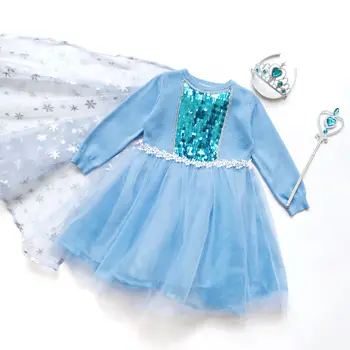 

High-end Baby Girls Halloween Party Princess Dresses Knitted Sweater Patchwork Ball Gown Cosplay Perform Children Tutu Dress